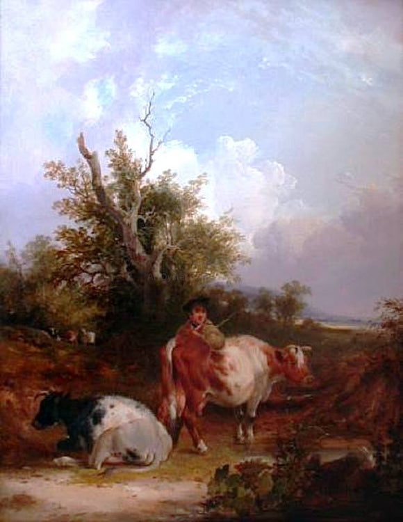  Senior William Shayer The Cowherd - Art Print