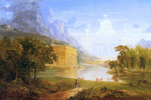  Thomas Cole The Cross and the World: Study for 'The Pilgrim of the World on His Journey' - Art Print