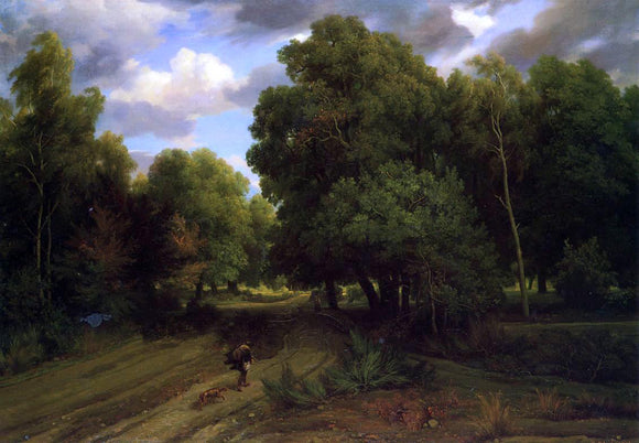 Charles Francois Daubigny The Crossroads at the Eagle's Nest, Forest of Fontainebleau - Art Print