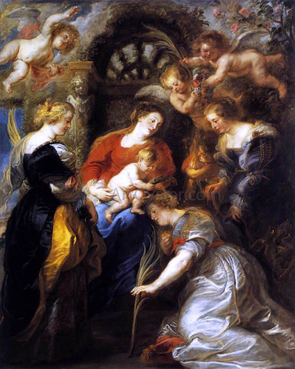  Peter Paul Rubens The Crowning of St Catherine - Art Print