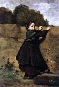  Jean-Baptiste-Camille Corot The Curious Little Girl - Art Print