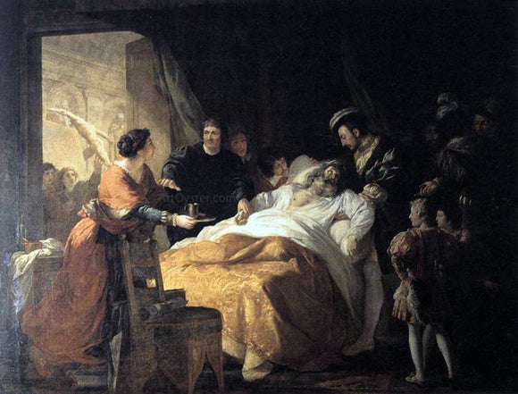  Francois Guillaume Menageot The Death of Leonardo da Vinci in the Arms of Francis I - Art Print