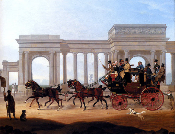  George Henry Boughton The Defiance Coach At Hyde Park Corner - Art Print
