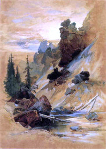  Thomas Moran The Devils Den on Cascade Creek - Art Print