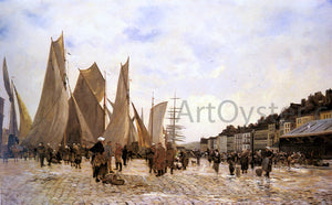  Hippolyte Camille Delpy The Docks at Dieppe - Art Print