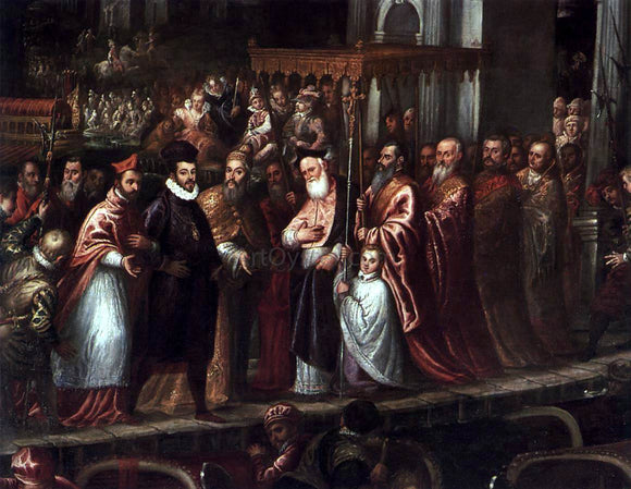  Andrea Vicentino The Doge and the Patriarch Welcoming Henri III, King of France (detail) - Art Print