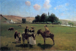  Camille Pissarro The Donkey Ride at Le Roche Guyon - Art Print