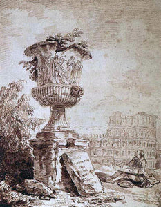  Hubert Robert The Draughtsman of the Borghese Vase - Art Print