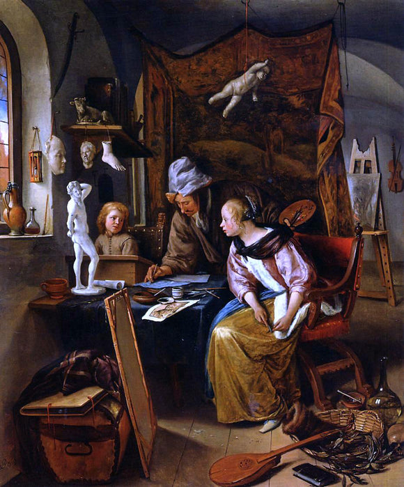  Jan Steen The Drawing Lesson - Art Print