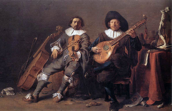  Cornelis Saftleven The Duet - Art Print