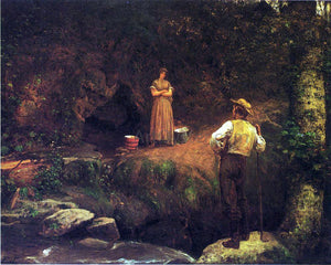  Eastman Johnson The Early Lovers - Art Print