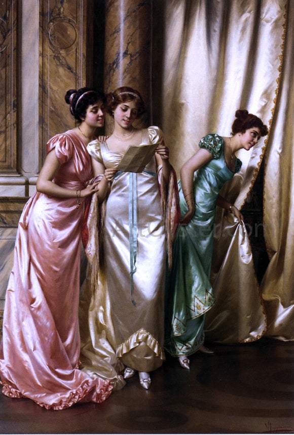  Vittorio Reggianini The Eavesdroppers - Art Print