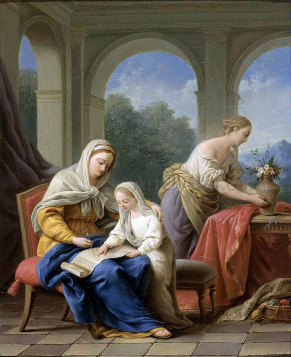  Louis-Jean-Francois Lagrenee The Education of the Virgin - Art Print