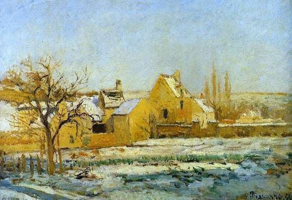  Camille Pissarro The Effect of Snow at l'Hermitage - Art Print