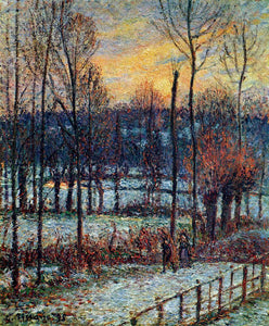  Camille Pissarro The Effect of Snow, Sunset, Eragny - Art Print