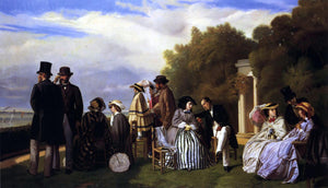  Alexandre-Denis Abel De Pujol The Empress Eugenie and Her Court at Biarritz - Art Print