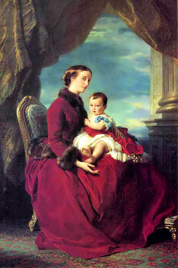  Franz Xavier Winterhalter The Empress Eugenie Holding Louis Napoleon - Art Print