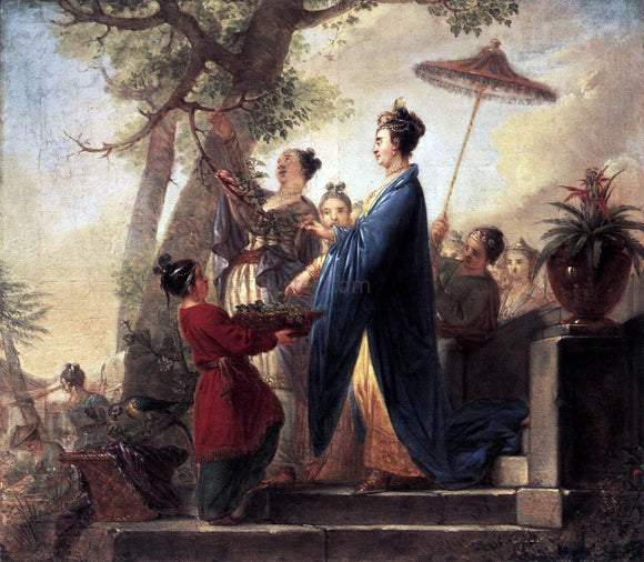  Bernhard Rode The Empress of China Culling Mulberry Leaves - Art Print