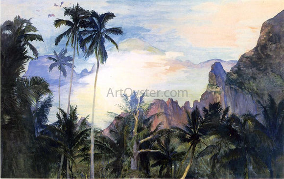  John La Farge The End of Cook's Bay, Island of Moorea, Society Islands, 1891, Dawn - Art Print