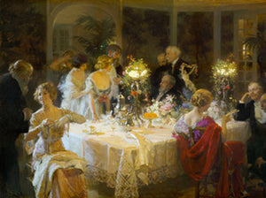  Jules Alexandre Grun The End of Dinner - Art Print