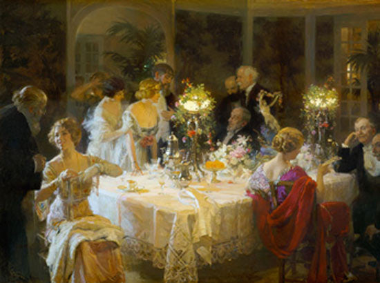  Jules Alexandre Grun The End of Dinner - Art Print