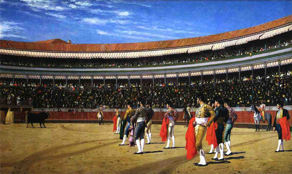  Jean-Leon Gerome The Entrance of the Bull - Art Print