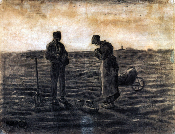  Vincent Van Gogh The Evening Prayer (after Millet) - Art Print
