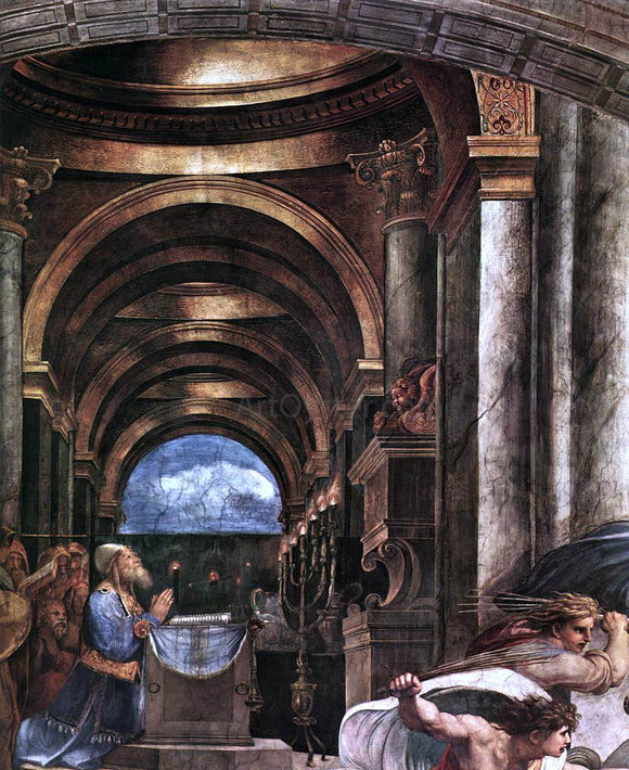  Raphael The Expulsion of Heliodorus from the Temple (detail 2) (Stanza di Eliodoro) - Art Print