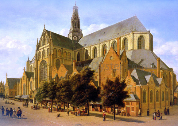  Gerrit Adriaensz Berckheyde The Exterior Of The Church Of Saint Bavo In Harlem - Art Print