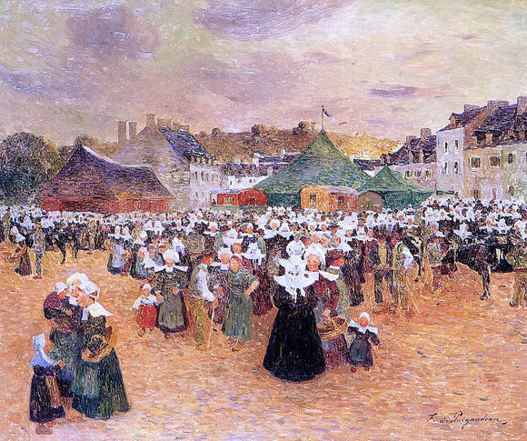  Ferdinand Du Puigaudeau The Fair at Pont-Aven - Art Print