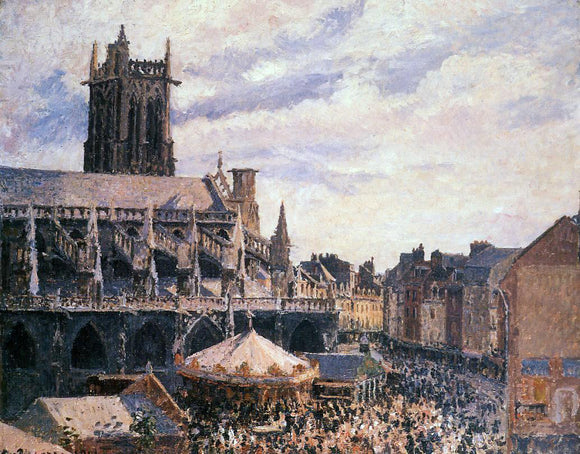  Camille Pissarro The Fair by the Church of Saint-Jacques, Dieppe - Art Print