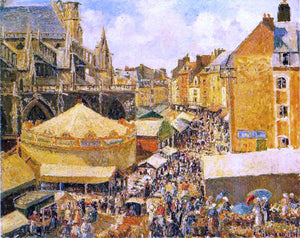  Camille Pissarro The Fair in Dieppe: Sunny Morning - Art Print