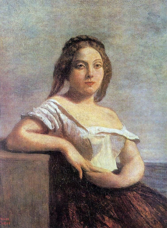 Jean-Baptiste-Camille Corot The Fair Maid of Gascony (also known as The Blond Gascon) - Art Print