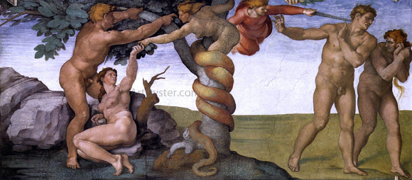  Michelangelo Buonarroti The Fall and Expulsion from Garden of Eden - Art Print