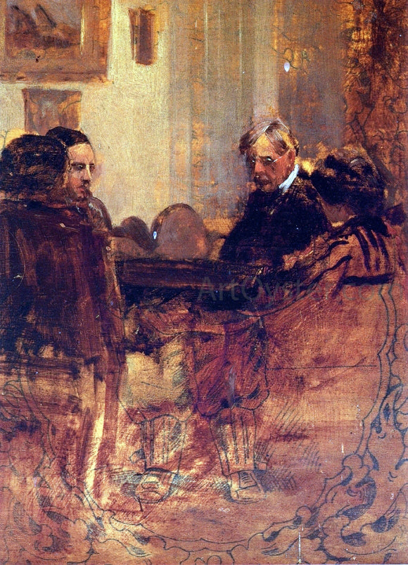 Julian Onderdonk The Family at Cards (unfinished0 - Art Print