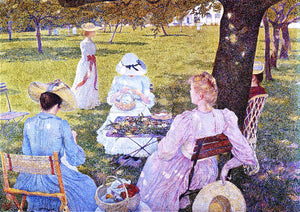  Theo Van Rysselberghe A Family in an Orchard - Art Print