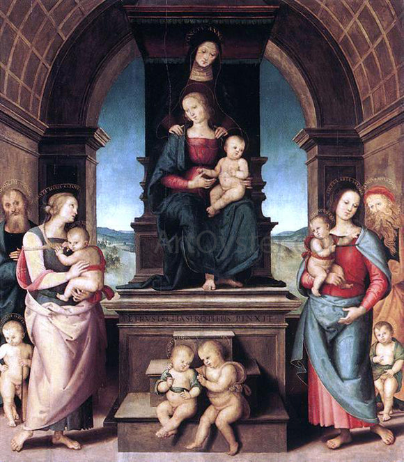  Pietro Perugino The Family of the Madonna - Art Print
