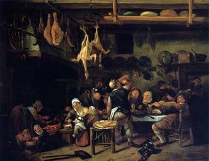  Jan Steen The Fat Kitchen - Art Print