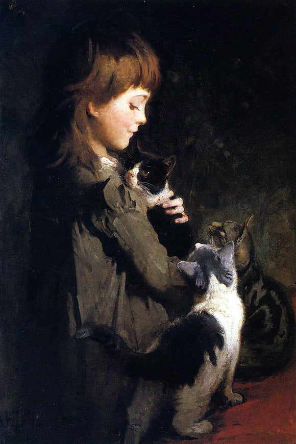  Abbott Handerson Thayer The Favorite Kitten - Art Print