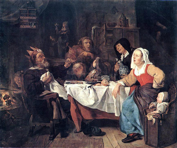 Gabriel Metsu The Feast of the Bean King - Art Print