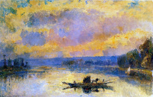  Albert Lebourg The Ferry at Bouille, Sunset - Art Print