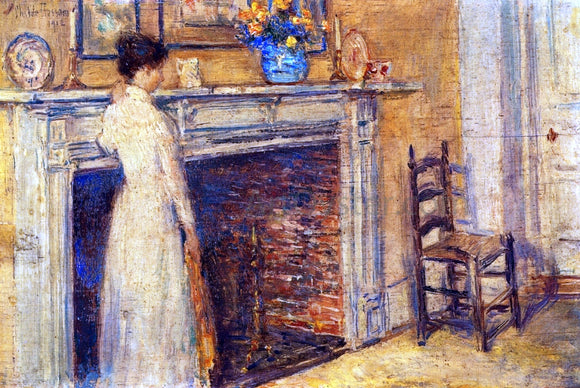  Frederick Childe Hassam A Fireplace - Art Print