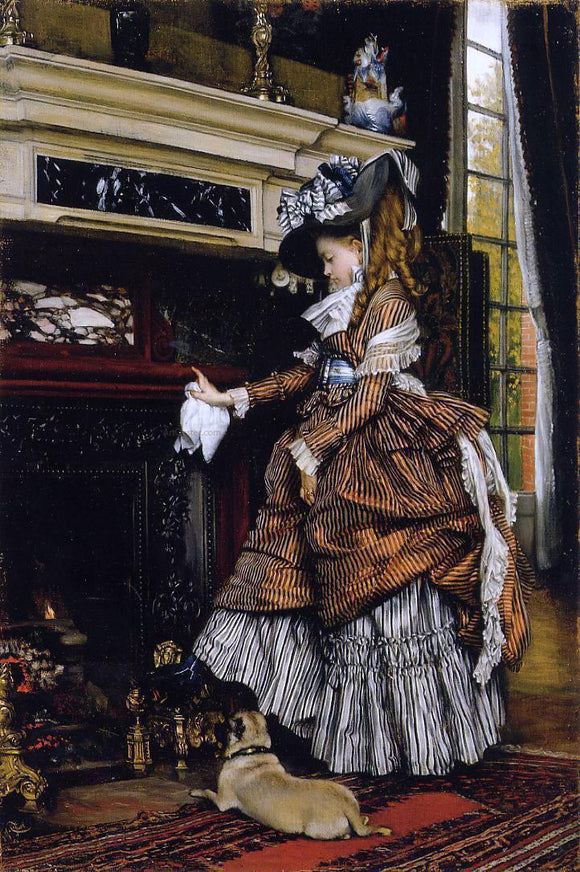  James Tissot The Fireplace - Art Print