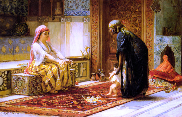  Frederick Arthur Bridgeman The First Steps - Art Print