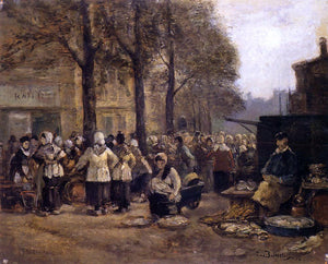  Eugene-Louis Boudin The Fish Market, Rotterdam - Art Print