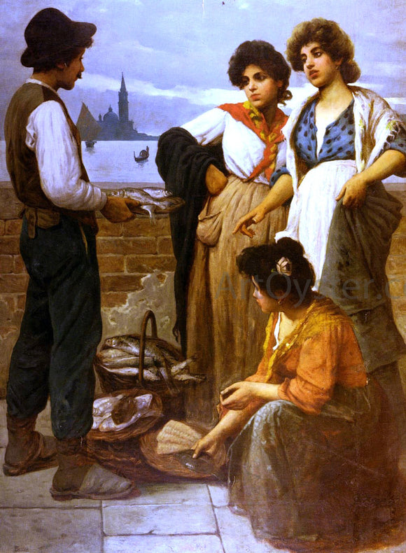  Luigi Pastega The Fish Seller - Art Print