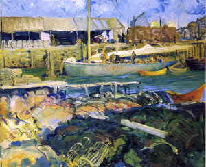  George Wesley Bellows A Fish Wharf, Matinicus Island - Art Print
