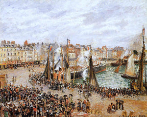  Camille Pissarro The Fishmarket, Dieppe: Grey Weather, Morning - Art Print