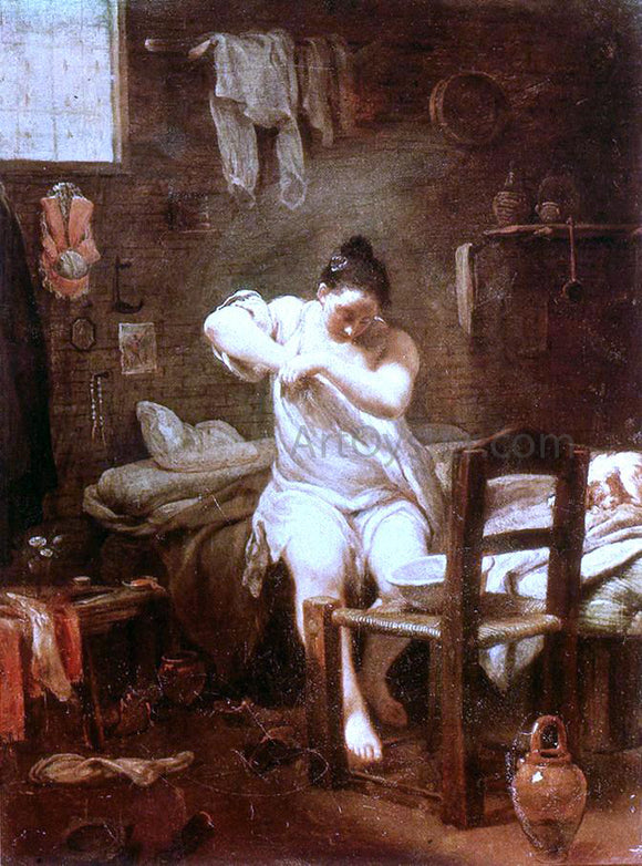  Giuseppe Maria Crespi The Flea - Art Print