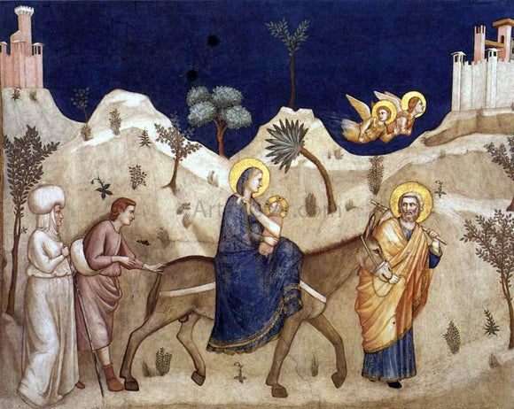  Giotto Di Bondone The Flight into Egypt (North Transept, Lower Church, San Francesco, Assisi) - Art Print